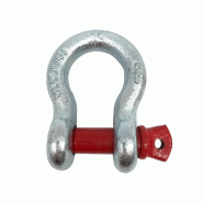 Manille lyre à axe vissé CU : 3250 Kg 5/8 haute résistance coeff 5.1 en acier galvanisé - D-Work - gris acier 3664100207386