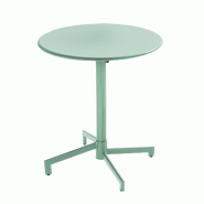 Oviala Business Table de terrasse ronde bistrot avec plateau rabattable vert sauge - vert acier 114480