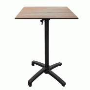 RestooTab - Mange-debout pliable pour terrasse Diabolo 60x60cm chêne bastide - marron TB-DIAFF-6060C-CH.BAS