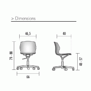Siège giratoire sur roulettes Frill. - Blanc Siège giratoire sur roulettes Frill. - Blanc