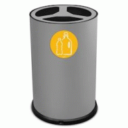 Stil Casa poubelle de tri sélectif, Ø 45 x h. 72 cm, acier peint, trois compartiments, pictogramme magnétique, 100 litres, gris. - 993 G Stil Casa poubelle de tri sélectif, Ø 45 x h. 72 cm, acier peint, trois compartiments, pictogramme magnétique, 100 litres, gris. - 993 G