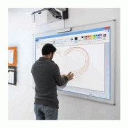 Vanerum Tableau blanc Vpi tactile HPE émail e3 blanc feutre, fixation HAWM (H130xL200 cm) - Tableau