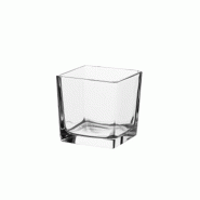 Vase cubique transparent en verre 14x14x14 - transparent verre 8056996005743