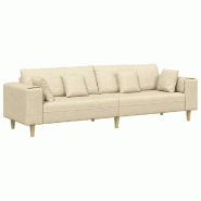 VidaXL Canapé avec coussin Crème 250 x 77 x 76 cm tissu Modèle Vega Executive Advance - Matériau naturel 3335149