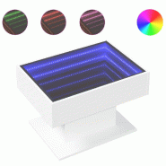 VidaXL Table basse avec LED blanc 70x50x45 cm bois d'ingénierie Modèle Opaline Prestige - 847532