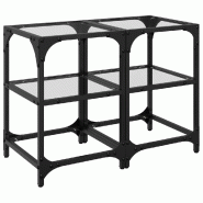 VidaXL Tables basses avec dessus en verre transparent 2 pcs acier Modèle Signature Élite - 845999