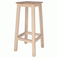 Aranaz MUEBLEAR - Tabouret haut en pin non verni - beige 13003