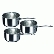 BEKA série 3 casseroles 16-18-20 cm en inox 12066974 - argenté 3458162066971