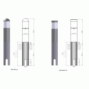 Borne lumineuse d'éclairage public électrique sam 600 / hid / halogène / fluorescente / 23 - 100 w / en aluminium anodisé / 0.6 m