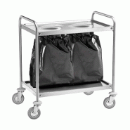 Chariot à poubelles en inox avec 2 trous pour 2 sacs 1100x600x940 mm - VIRTUS - 0615402826259