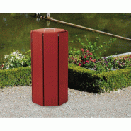 Corbeille SEVILLE 100 L octogonale - Teinte acajou, Corbeille avec seau_0