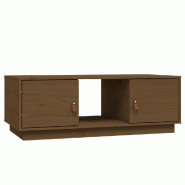 Décoshop26 - Table basse avec espace de rangement design moderne 100 x 50 x 35 cm bois massif de pin couleur marron miel DEC039459 - marron Bois mass