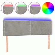 Décoshop26 - Tête de lit accessoire couchage chambre à coucher meuble à LED 144 x 5 x 78/88 cm tissu velours gris clair TDL0201397 - gris 30004343 Décoshop26 - Tête de lit accessoire couchage chambre à coucher meuble à LED 144 x 5 x 78/88 cm tissu velours gris clair TDL0201397 - gris 30004343
