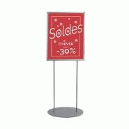 Edimeta Porte Affiche A2 sur Pied Ovale GRIS Double Face Info-Displays - gris 214812