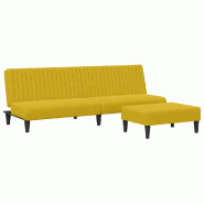 Ensemble de canapés 2 pcs jaune velours Modèle Évasion - 8721012453807_0