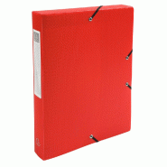 Exacompta - Réf. 59785E - 8 boites de Classement Exabox Dos 40mm polypropylène 7/10e OPAK - A4 - Rouge - rouge plastique 59785E