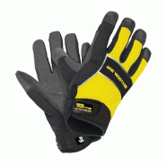 Gants de Travail David - Taille 9 - Jaune Fluo/Noir - Résistant et Confortable - NINE WORTHS - 3700584917431