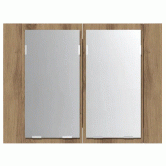 Helloshop26 - Armoire à miroir LED gain de place 60 x 12 x 45 cm design moderne salle de bain en bois chêne artisanal 02_0050834 - verre 3000236590648