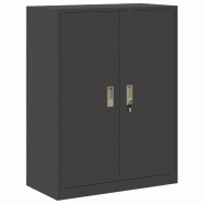 Helloshop26 - Armoire de rangement moderne intérieure 80 x 40 x 105 cm grande capacité sécurisée design industriel en acier noir 02_0054839 - noir
