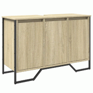 Helloshop26 - Armoire lavabo de salle de bain chêne sonoma 91 x 35 x 60 cm avec grand espace de rangement design contemporain en 02_0049574 - métal