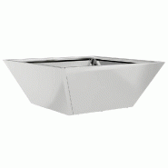 Helloshop26 - Cache-pot de jardin trapézoïdal moderne et minimaliste 40 x 40 x 15 cm en acier galvanisé argent 02_0052378 - métal 3000237384017