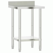 Helloshop26 - Table de travail de cuisine professionnelle avec dosseret 55 x 55 x 93 cm acier inoxydable 02_0045409 - 3000220663709 Helloshop26 - Table de travail de cuisine professionnelle avec dosseret 55 x 55 x 93 cm acier inoxydable 02_0045409 - 3000220663709