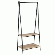 Helloshop26 - Tringle à vêtements robuste en métal avec étagères de rangement pour étagères à chaussures en bois à 2 niveaux 19_0000570 - 300 Helloshop26 - Tringle à vêtements robuste en métal avec étagères de rangement pour étagères à chaussures en bois à 2 niveaux 19_0000570 - 300