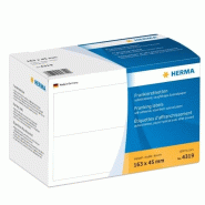 HERMA 1000 étiquettes blanches pour affranchissement, format 163 x 45 mm (2 étiquettes / feuille) - 4319