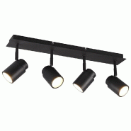 Plafonnier 4 Spots GU10, 5W max - IP44 - Noir Mat - Trio - Angelo - noir 4017807508390