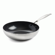 Poêle Wok Geneva 28 cm en Céramique -  360 cl Argent Rond Céramique Greenpan - argenté 4895156686385