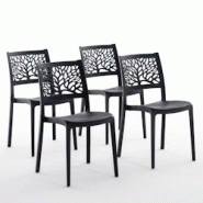 RATTATAN Set 4 Chaises en polypropylène avec fibre de verre empilables pour extérieur et jardin, bar et restaurant, cuisine design moderne - FLORA - RATTATAN Set 4 Chaises en polypropylène avec fibre de verre empilables pour extérieur et jardin, bar et restaurant, cuisine design moderne - FLORA -