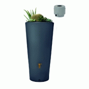 Réservoir vaso 2en1 220l graphite avec robinet pe imitation laiton et collecteur filtrant eco gris.