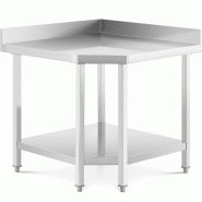 Royal Catering - Royal Catering Table De Travail en Angle d'angle INOX Plan Cuisine Pro Professionnel Préparation Boucher RCCWT-90x70-S (300 kg - mul
