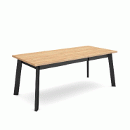 SKRAUT HOME Table à manger, 200, Pour 10 personnes, Pieds en bois, Chêne et noir - beige Bois manufacturé 390_19