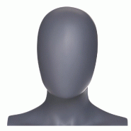 Tête femme Oeuf pour mannequin modulable anthracite mat
