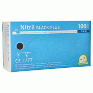 100 "Medi-Inn Classic" Gants, nitrile non poudré "Black Plus" noir Taille : M - M noir Nitrile 93018
