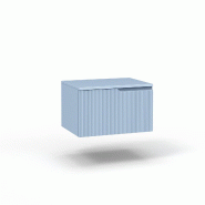 AQA Design Base avec top 1 tiroir en MDF VENERE tiffany blue L.60 P.45 H.37 MPVE061HTOP-TIF - bleu Bois manufacturé MPVE061HTOP-TIF