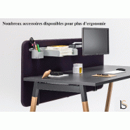 Bureau individuel Ogi Wood - MDD - Anthracite, 120 x 70 cm, Non