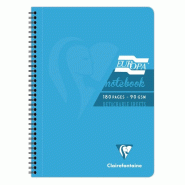 Clairefontaine Lot de 5 Cahier Europa Glossy A4, 180p./90 feuilles détachables 90 g/m² reliure intégrale, ligné + marge, coloris turquoise - 50161