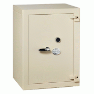 Coffre-fort haute sécurité - clé et combinaison - double parois en acier - beige_0