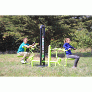 Combiné biceps - triceps - Appareil de fitness extérieur en acier galvanisé avec kit de fixation et application mobile Combiné biceps - triceps - Appareil de fitness extérieur en acier galvanisé avec kit de fixation et application mobile