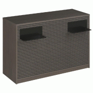 Comptoir Vertigo H T01 dble noir L150cm - 3 tab.Coulis. 6tab.Amovib noyer foncé