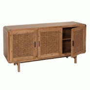 Décoshop26 - Buffet trois portes avec 4 compartiments de rangement en rotin bois acacia 82x160x45 cm 04_0005996 - 3000261589693 Décoshop26 - Buffet trois portes avec 4 compartiments de rangement en rotin bois acacia 82x160x45 cm 04_0005996 - 3000261589693