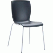 Décoshop26 - Chaise de cuisine ou véranda empilable pour intérieur ou extérieur assise en plastique noir cadre en aluminium 10_0003023 - noir 3000 Décoshop26 - Chaise de cuisine ou véranda empilable pour intérieur ou extérieur assise en plastique noir cadre en aluminium 10_0003023 - noir 3000