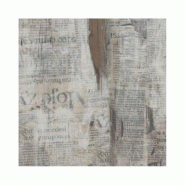 Emh Plateau de table professionnel 70x70 cm – décor spaper vintage – stratifié moulé pour terrasse CHR - gris BISPLAT70X70NEWSPPER