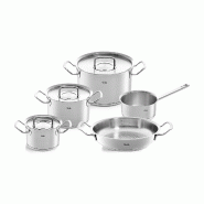Fissler - Collection Profi originale - Ensemble de 5 pièces (16 + 20 + 24 cm de casserole en acier, casserole de 16 cm, casserole de 24 cm) - 4009209