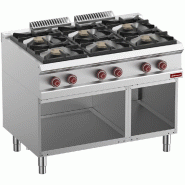 Fourneau 6 feux vifs à gaz sur soubassement ouvert - PG7/6BA11-RN