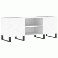 Helloshop26 - Armoire à disques classique pratique 121 x 38 x 48 cm en bois d'ingénierie blanc 02_0049095 - blanc Bois massif 3000235649569