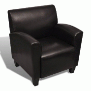 Helloshop26 - Fauteuil chaise siège lounge design club sofa salon cuir synthétique marron foncé 1102043/3 - marron polyester 3000140241308