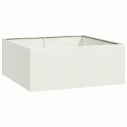 Helloshop26 - Jardinière carrée design moderne extérieur 100 x 100 x 40 cm avec fond ouvert en acier blanc 02_0051595 - vert acier 3000237000702